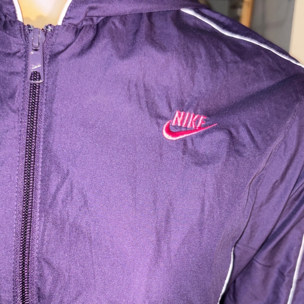 Nike Women's Purple hooded full zipper Windbreaker Jacket size L(12-14) - Picture 7 of 10